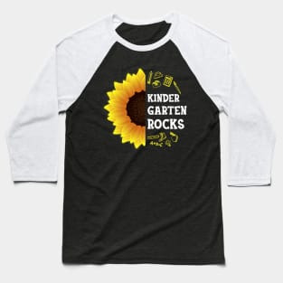 Sunflower Kindergarten Rocks Shirt Teacher Student Kid Back To School Baseball T-Shirt